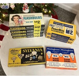 Sylvania GE Westinghouse flashbulb M2 Clear Blue Dot Power Mite 91 Bulbs
